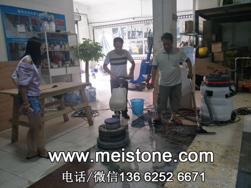 谷先生蒞臨我廠學習石材翻新晶面護理養護技術，共探金沙谷工藝精髓